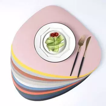 Креативные подставки для Северной Европы, нерегулярные кожаные коврики для еды в западном стиле, ПВХ, водонепроницаемые, маслостойкие, в форме капель, коврик для обеденного стола