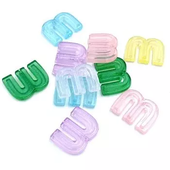 Креативные подвески, ожерелье, 10 шт., яркие самодельные украшения, аксессуары для браслетов, создание креативных подвесок, вертикальные отверстия, форма М, модные свободные бусины зелёный