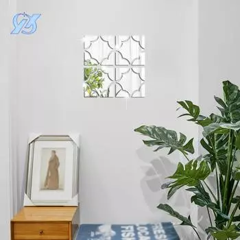 Креативные полые зеркальные акриловые настенные наклейки для входа в гостиную, украшения дома, самоклеящиеся бумажные фоны