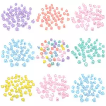 Креативные прозрачные бусины «сделай сам» из сердечника с сердцем любви, свободные бусины, 20 шт., модные акриловые матовые матовые для изготовления ювелирных изделий, подвески Frosted синий