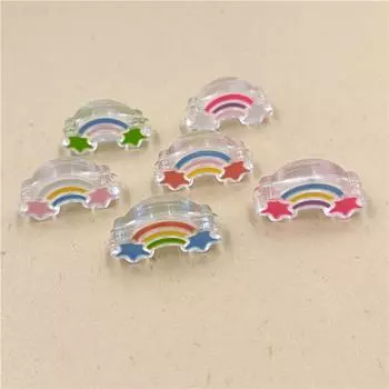 Креативные прозрачные подвески в виде облаков, ожерелье, браслет, аксессуары, многоцветные для изготовления ювелирных изделий, 5 шт., креативные акриловые капельные масляные звезды, радужные бусины Cloud разноцветный