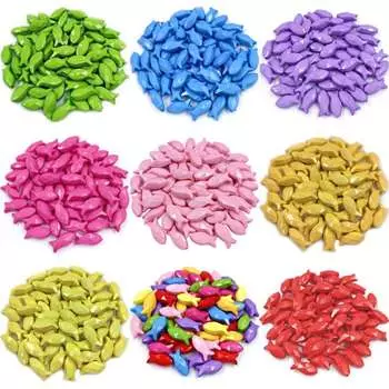 Креативные яркие цвета, популярные аксессуары, однотонные блестящие свободные бусины, 20 шт., 8*18 мм, серия для браслета «сделай сам», ожерелья, новая акриловая форма рыбы жёлтый