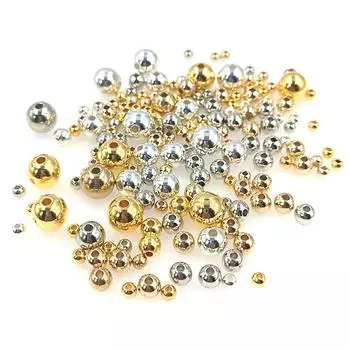 Креативные ретро новые аксессуары для изготовления металлических распорок, креативные глянцевые бусины из золотого, серебряного сплава для браслетов, ожерелья 4/6/8/10 мм, ювелирные изделия своими руками 8mm розового золота