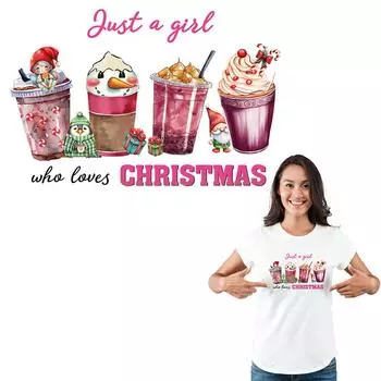 Креативные рождественские наклейки на одежду, художественные ремесла, глажка, моющаяся одежда, аппликация, термоклейкая передача, аксессуар «сделай сам», гладить