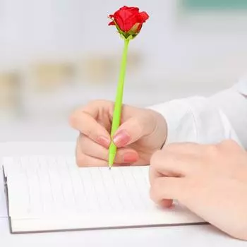 Креативные ручки, привлекательные черные чернила, стационарные силиконовые формы в форме цветка, подарок на день учителя, школьные принадлежности P