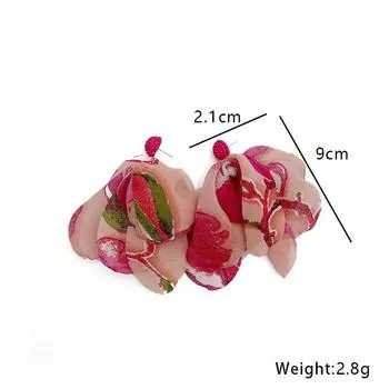 Креативные серьги-цветы в стиле Cross border Bohemy, оригинальный женский дизайн, серьги-кисточки с тканевым узором