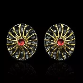 Креативные серьги для женщин, ажурные серьги с подсолнухом, черные двухцветные серьги, ювелирные кольца, итальянские украшения чёрный