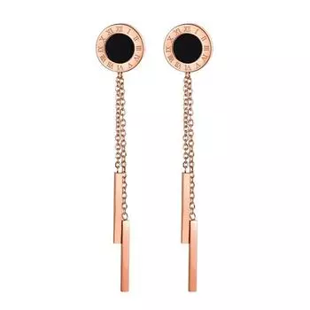 Креативные серьги-гвоздики с кисточками, женские модные ретро-серьги с римским текстом, легкие роскошные серьги, высококачественные поворотные серьги с эпоксидной смолой, свисающие сзади