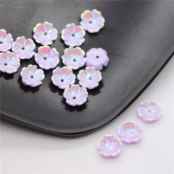 Креативные серьги из смолы AB Illusion Color Beads для украшения ногтей, цветы, 50 шт., 8 мм, материалы, аксессуары для украшений своими руками, имитация ракушки, ручная работа AB разноцветный