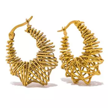 Креативные серьги-кольца неправильной формы для женщин, гипоаллергенные персонализированные серьги из нержавеющей стали серебряный