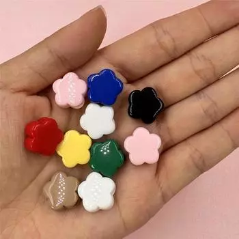 Креативные серьги, ожерелье, материалы 14,5 мм, аксессуары для ювелирных изделий своими руками, 10 шт., изготовление цветочных бусин, браслета, цепочки для мобильного телефона, акрил, сплошной цвет жёлтый