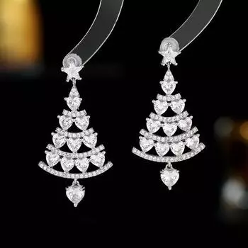 Креативные серьги с цирконием в виде рождественской елки для женщин, новый модный дизайн, темпераментные рождественские серьги