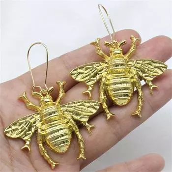 Креативные серьги в виде насекомых золотистого цвета в виде пчелы для женщин, модные серьги-подвески для женщин в качестве изысканных праздничных подарков золотой