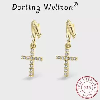 Креативные серебряные серьги Applause S925 для женщин и девочек, оригинальные серьги из стерлингового серебра 925 пробы, подарок на годовщину, ювелирные изделия, серьги из стерлингового серебра для женщин жёлтый