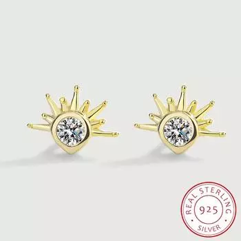 Креативные серебряные серьги с цирконом S925 для женщин, высококачественные золотые серьги с цирконом, ювелирные изделия из стерлингового серебра, подарки для пар, вечерние серебряные украшения золотой