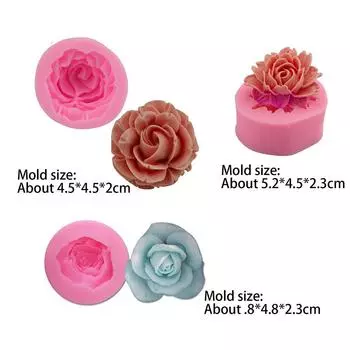 Креативные силиконовые формы для помадки, торта, конфет, шоколада, льда, выпечки, инструменты для выпечки, формы для самостоятельного изготовления 3D-форм в виде цветка розы as the picture