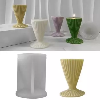 Креативные силиконовые формы для свечей, уникальная форма для украшения свечей, красивая полосатая форма для свечей для ароматерапии