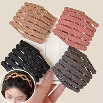 Креативные складные повязки для волос женские выдвижные портативные телескопические зубчатые нескользящие повязки для волос в виде колоса пшеницы растягивающиеся головные уборы 1PCS серый