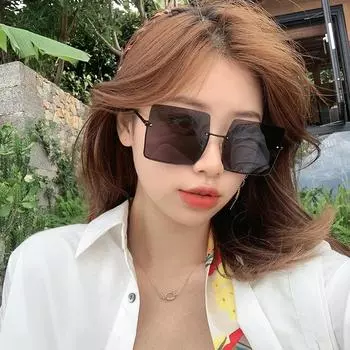 Креативные солнцезащитные очки в металлической оправе с полуоправой UV400 для женщин, уличная мода, мужские солнцезащитные очки в полуоправе в уличной одежде