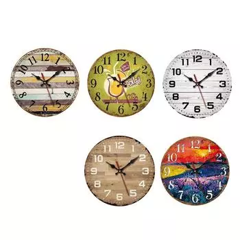 Креативные старинные деревянные часы, украшение для дома, ретро деревянный дизайн