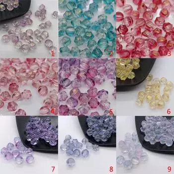 Креативные стеклянные бусины в виде тыквы, золотой порошок, градиент цвета, сделай сам, материалы ручной работы, ювелирные аксессуары 12