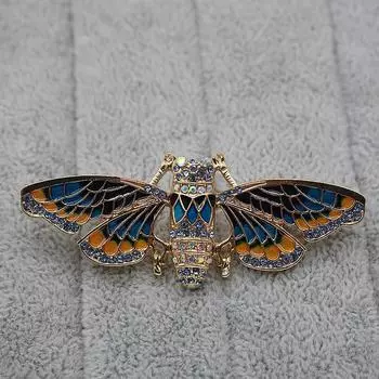 Креативные Стразы Эмаль Серия Nature Life Мода Золотая Цветная Брошь Цикада Брошь Женские Аксессуары