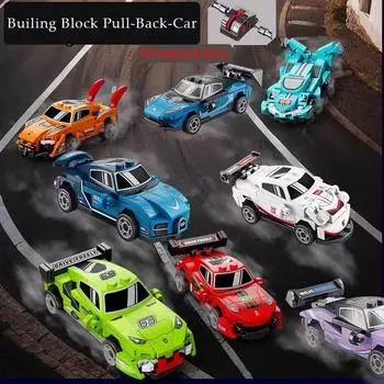 Креативные строительные блоки инерционный автомобиль McLaren Lamborghini Porsche игрушечный автомобиль подарок для детей Bugatti-64Pcs