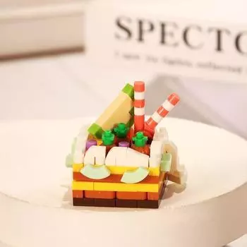 Креативные строительные блоки, Мини-фруктовый шоколадный клубничный торт, Строительные блоки, Модельные украшения, Подарки на день рождения для девочек, Строительные блоки для торта на день рождения
