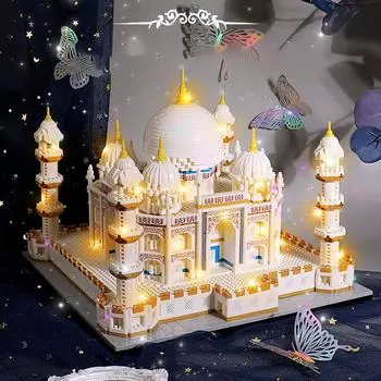 Креативные строительные блоки Тадж-Махал Знаменитое здание Новые семь чудес света MOC украшенный нано-кирпич игрушка в подарок Taj Mahal-510Pcs