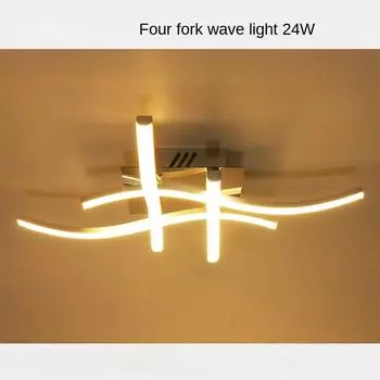 Креативные светодиодные светильники для гостиной, спальни, с волнистыми линиями в виде четырех зубцов, для столовой, коридоров, балконов, потолочные светильники