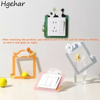 Креативные светящиеся крышки выключателей, украшения для дома, универсальные мультяшные простые самоклеящиеся крышки для настенных розеток, домашние аксессуары 12x12cm