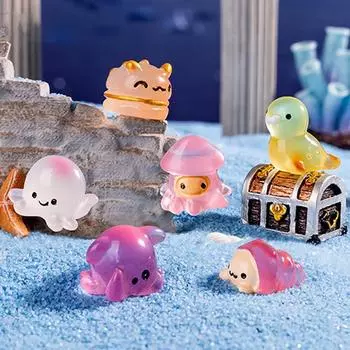 Креативные светящиеся раковины, осьминоги, морские ежи, украшения, животные океана, аквариумные рыбки, ландшафтные фигурки, украшения для дома