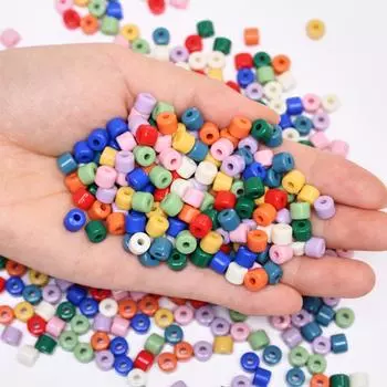 Креативные свободные бусины 6,5 мм цилиндрические кремового цвета 50 шт. Изготовление акриловых модных браслетов-брелоков Материал аксессуаров DIY Ожерелье для сережек королевский синий