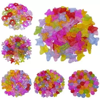 Креативные свободные бусины, поделки своими руками, прозрачный акрил для изготовления ювелирных изделий, кулон, 10/20 шт., ожерелье, браслет, цветок, звезда 20Pcs 10mm Flower