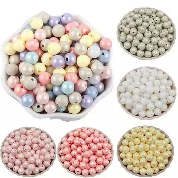 Креативные свободные шарики, бусины-разделители, акриловые круглые бусины, 20 шт./40 шт., бусины ярких цветов, аксессуары ручной работы для изготовления ювелирных изделий, ожерелье, браслет своими руками 20Pcs небесно-голубой