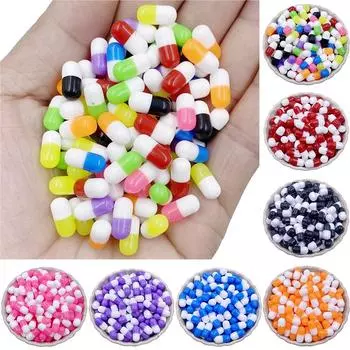 Креативные свободные таблетки-разделители, смоляные бусины, аксессуары, принадлежности в форме капсулы для сережек с отверстием, изготовление ювелирных изделий, браслет, ожерелье «сделай сам» оранжевый