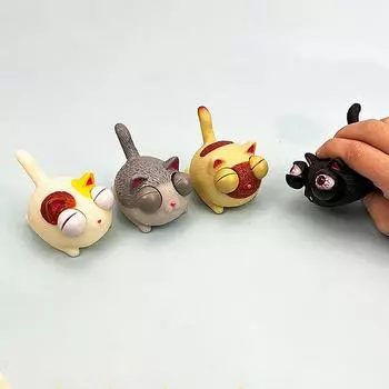 Креативные сжимающие игрушки с кошачьими глазами для взрослых и детей, антистрессовые подарки разноцветный