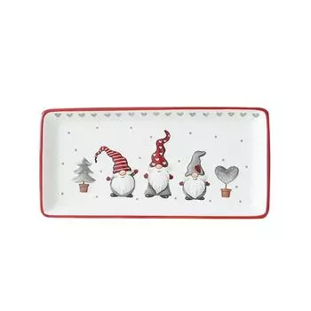 Креативные тарелки для мяса в западном стиле, прямоугольные керамические рельефные тарелки с изображением Санта-Клауса, бытовая посуда для послеобеденного чая и десертов
