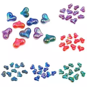 Креативные УФ-цветоустойчивые подвески, ювелирные аксессуары своими руками, свободные бусины в виде сердца любви для изготовления браслетов и ожерелий, цветные бусины с большим пердежом в форме персикового сердца королевский синий