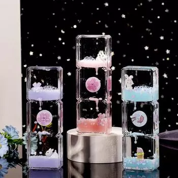 Креативные украшения для стола Акриловые песочные часы Игрушки-таймеры Прочные жидкие песочные часы для офиса синий