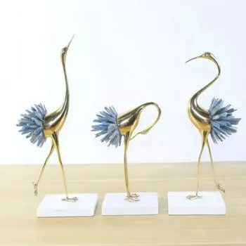 Креативные украшения из смолы Журавль Золотая птица Кристалл Агат Мрамор Адрес Моделирование животных Изделия из дерева Мебель Украшения для дома
