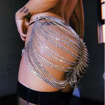 Креативные украшения, модная именная цепочка для тела с бриллиантами, сексуальная преувеличенная цепочка для бюстгальтера золотой