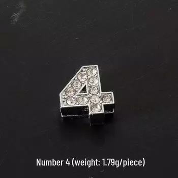 Креативные украшения ручной работы: Подвеска-кулон из сплава с английской буквой и цифрой, подвеска-кулон для браслета с бриллиантами, аксессуары для DIY Number 4 [1]