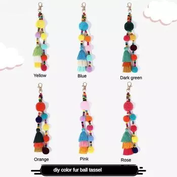 Креативные украшения «сделай сам», аксессуары, красочный меховой шар, сумка с кисточкой, подвеска, брелок, подвесные украшения оранжевый