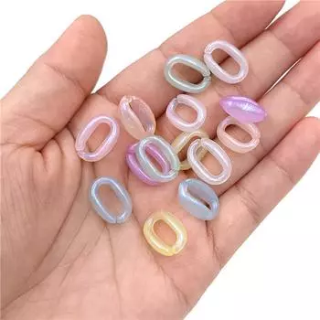 Креативные ювелирные аксессуары DIY для изготовления браслетов и ожерелий, 20 шт., модные креативные свободные бусины, акриловые флуоресцентные цепочки, свободные бусины, бусины разноцветный