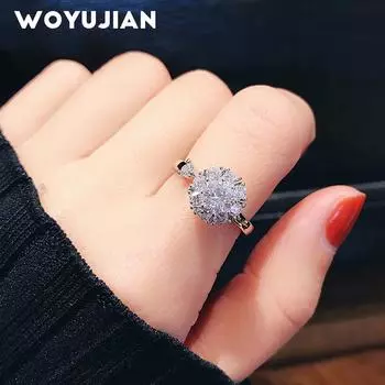 Креативные вращающиеся кольца с большим цирконием, серебристые регулируемые открывающиеся кольца для женщин, готическое кольцо для свадебной вечеринки, набор колец для девочек, аксессуары