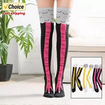 Креативные забавные носки с 3D-печатью в виде куриных лапок, милые хлопковые носки с куриными лапками, телячьи носки в подарок на Хэллоуин, чулки с куриными лапками, новые 1Pair чёрный