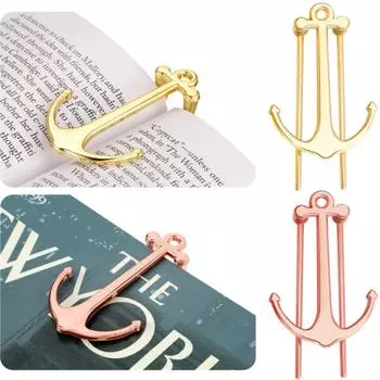 Креативные закладки, металлический якорь, держатель для страниц, зажим для студентов, чтение книг, подарки на выпускной, школьные канцелярские принадлежности, офисные принадлежности розового золота
