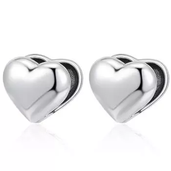 Креативные женские серьги Love Серьги с гладкой поверхностью Серьги в форме сладкого персика в форме сердца Тайские серебряные ретро персонализированные серьги для женщин 2Pcs серебряный