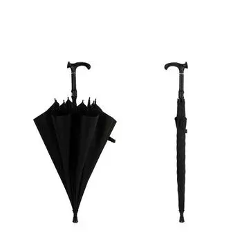 Креативный 23-дюймовый зонт-трость для старика, каркас зонта из цельного волокна, зонт, устойчивый к ветру и дождю, прочный зонт с длинной ручкой 23 inches